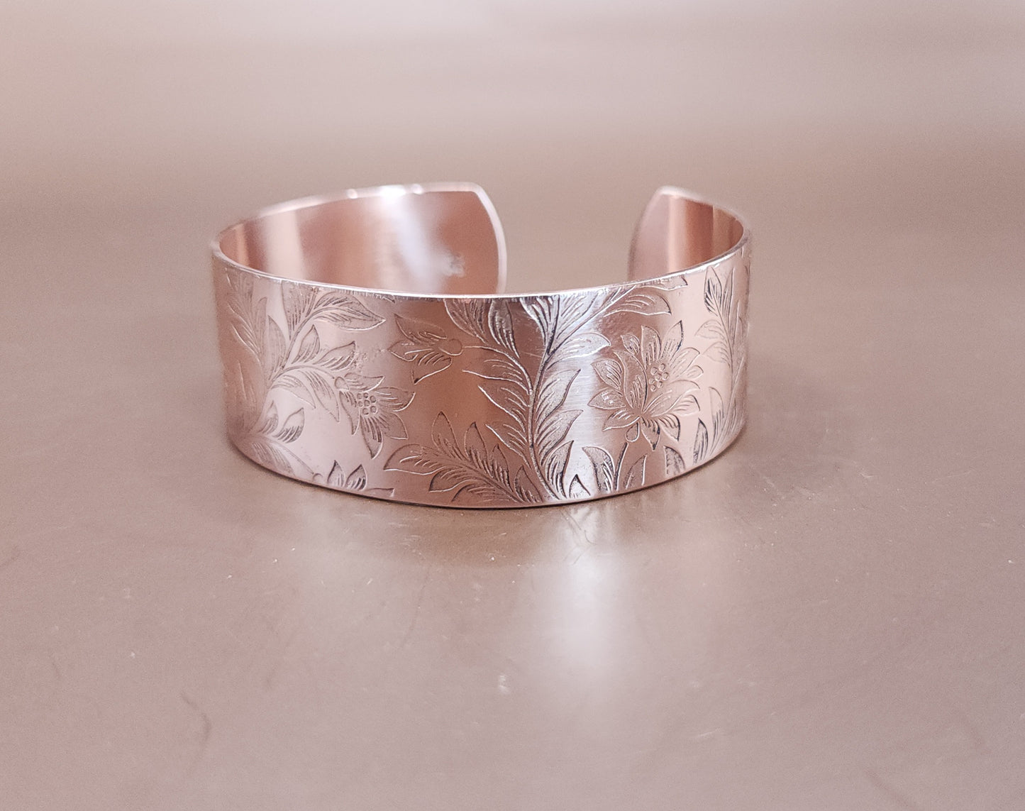 "Enchanted Floral" Copper Cuff Bracelet