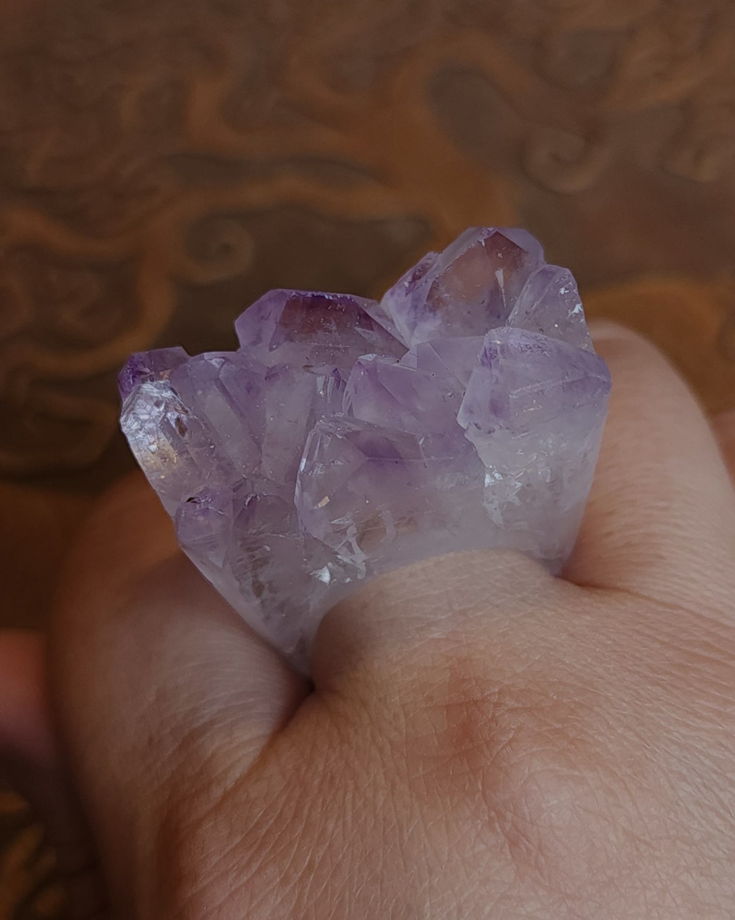 Amethyst Agate Druzy Ring - Size 8