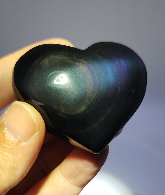 Rainbow Obsidian Heart