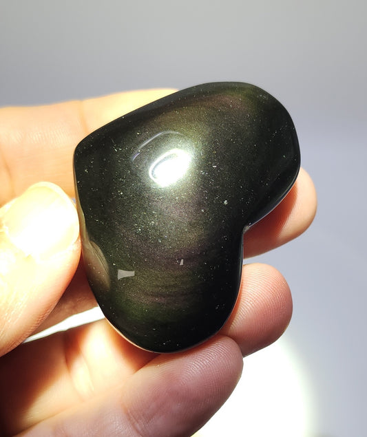 Rainbow Obsidian Heart