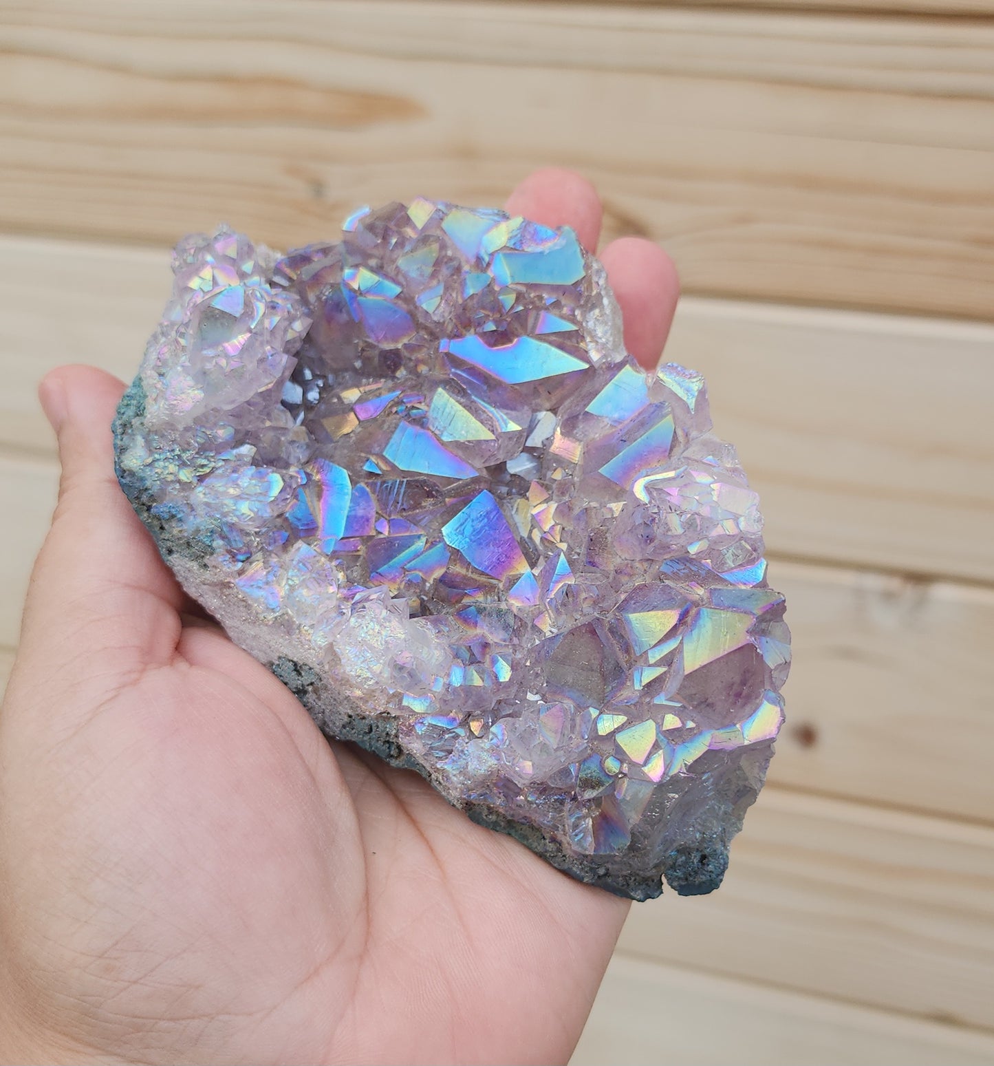 Tanzine Aura Amethyst Cluster