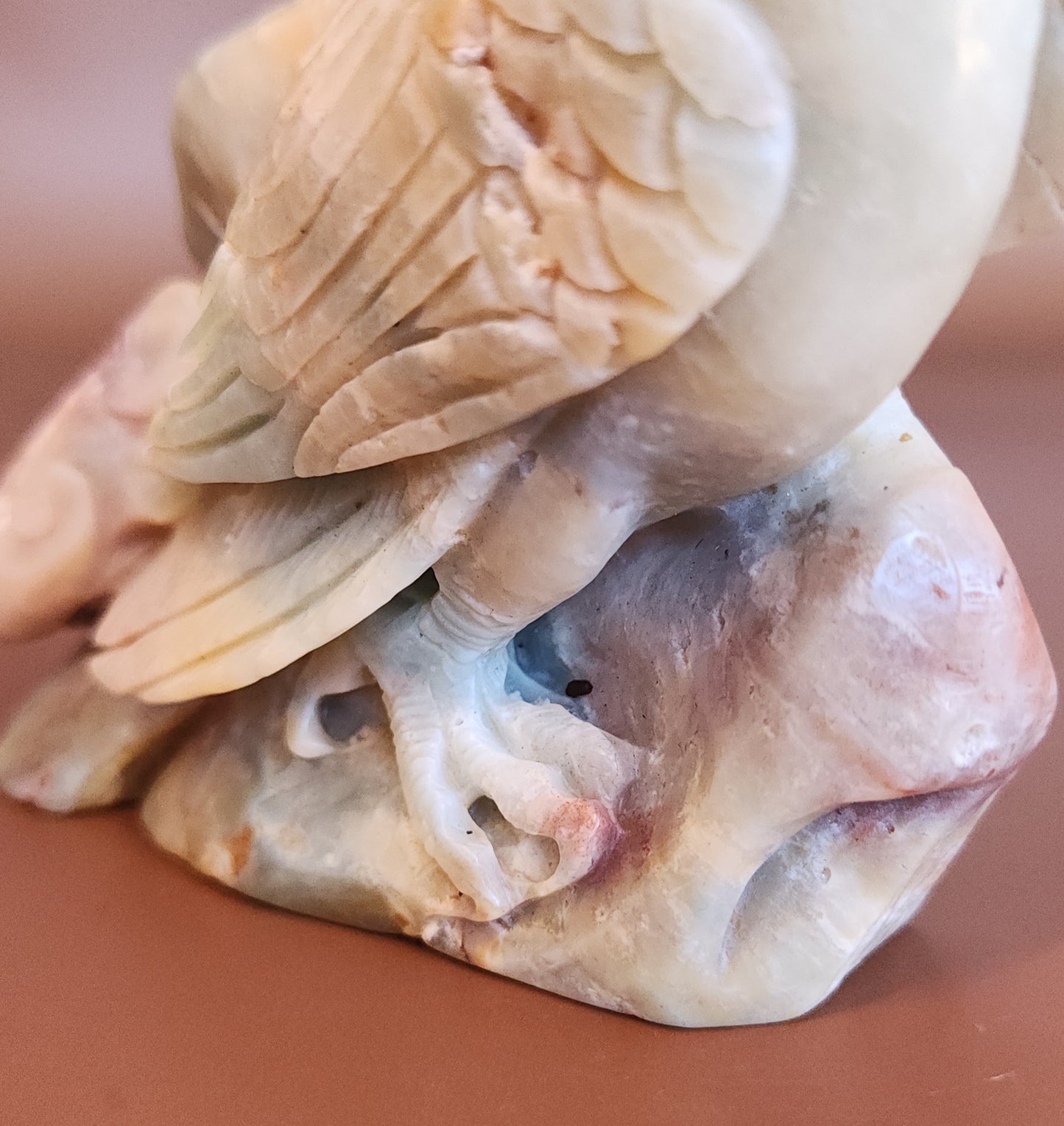 Hand Carved Amazonite Parrot