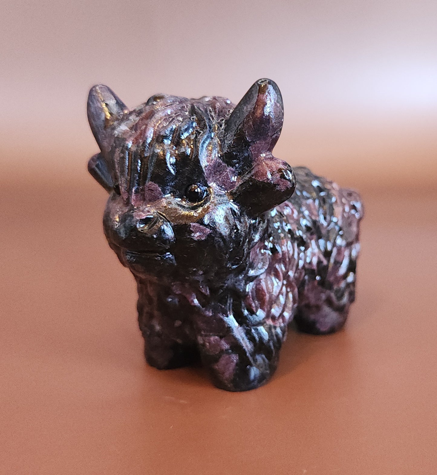 Highland Cow - Garnet in Matrix