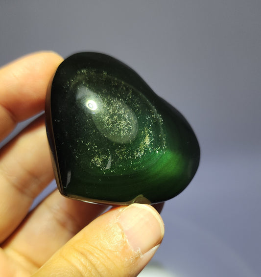 Rainbow Obsidian Heart