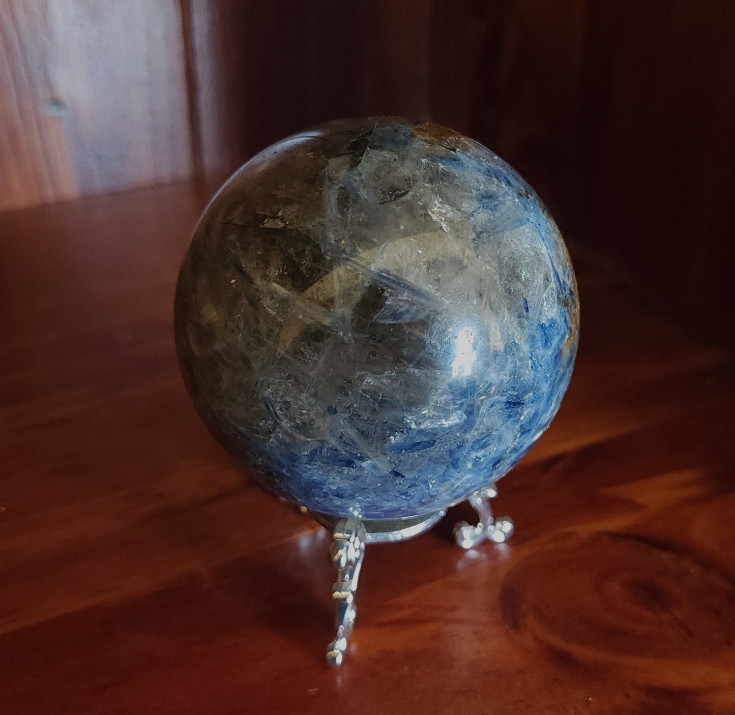 Kyanite Sphere, Smoky Quartz & Golden Healer Sphere