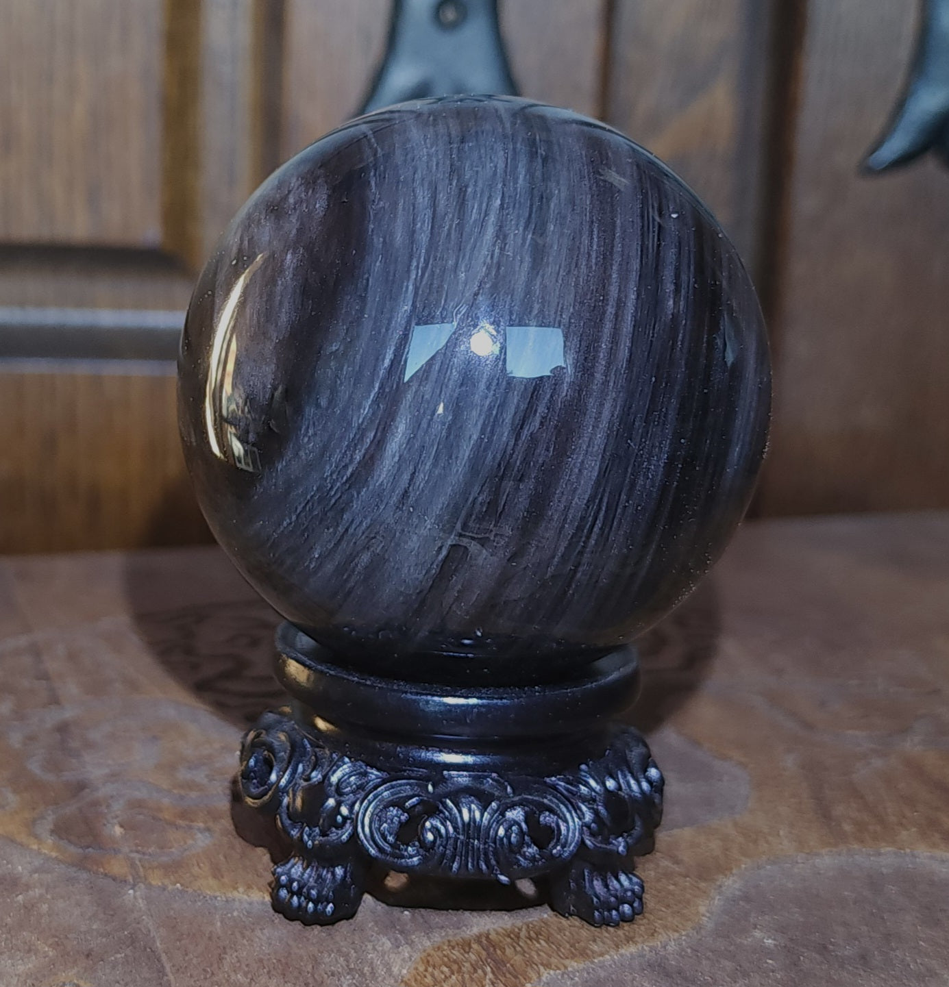 Silver Sheen Obsidian Sphere 6.5cm