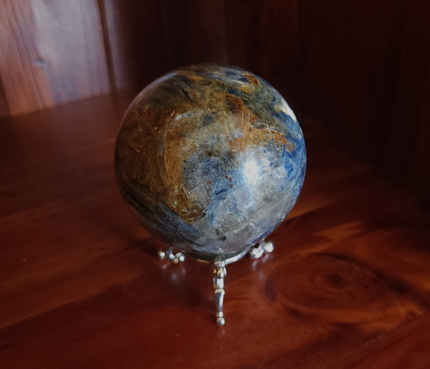 Kyanite Sphere, Smoky Quartz & Golden Healer Sphere