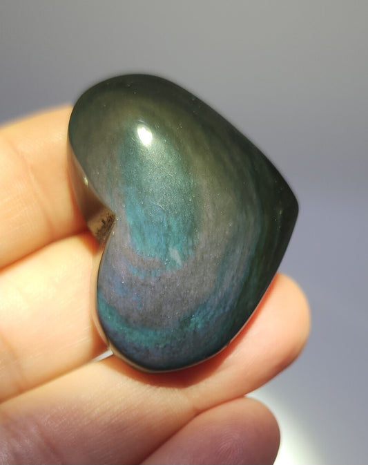 Rainbow Obsidian Heart