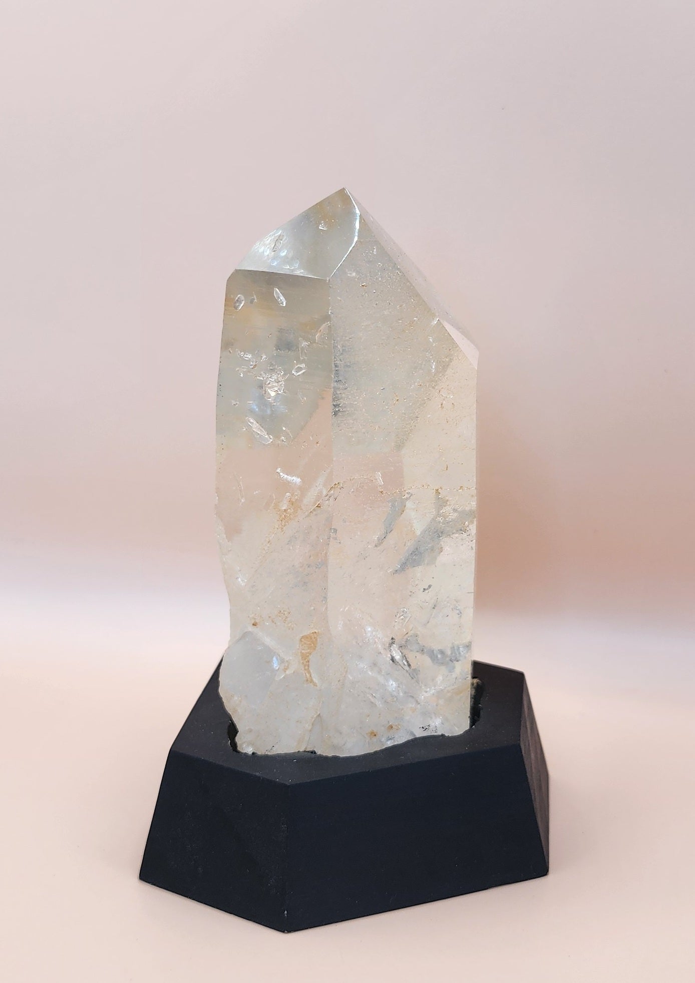 Clear Tangerine Quartz Point With Base