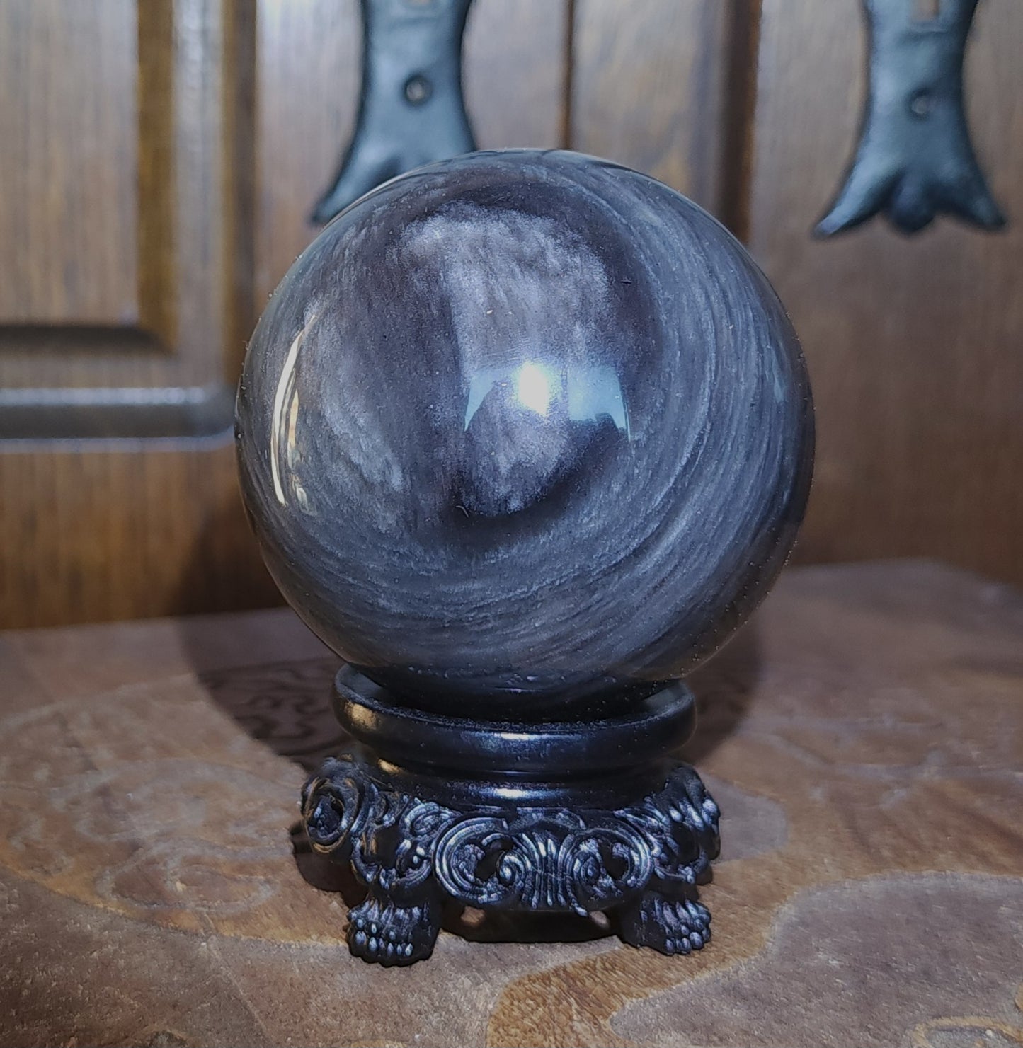 Silver Sheen Obsidian Sphere 6.5cm