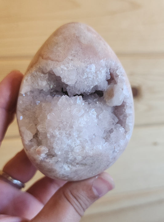 Cherry Blossom Agate Druzy Egg