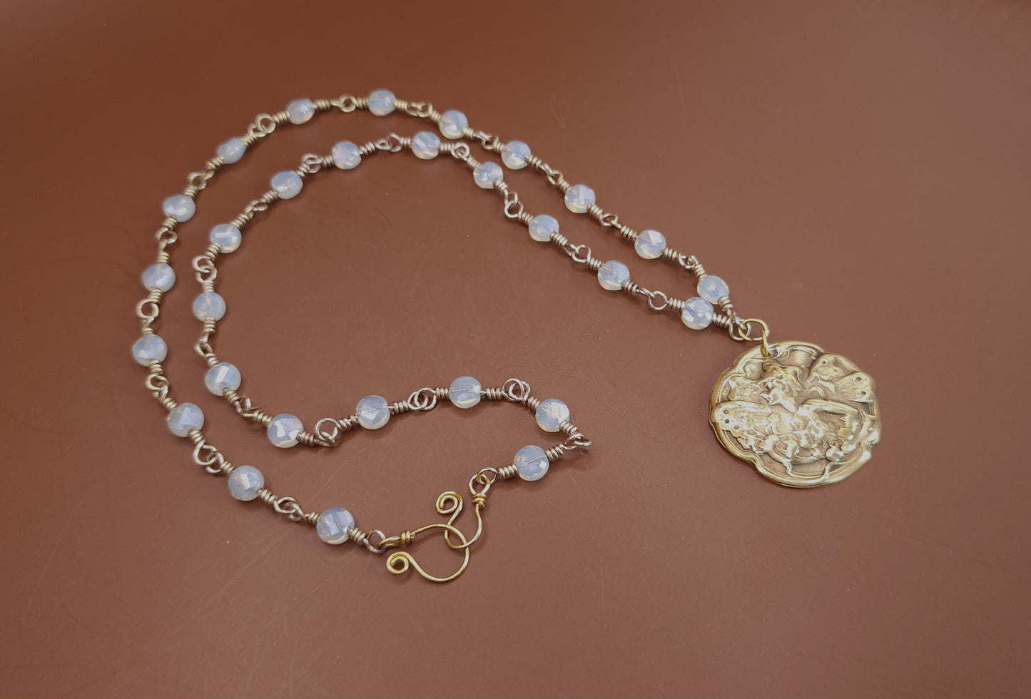 Titania - One of a Kind Brass & Glass Necklace