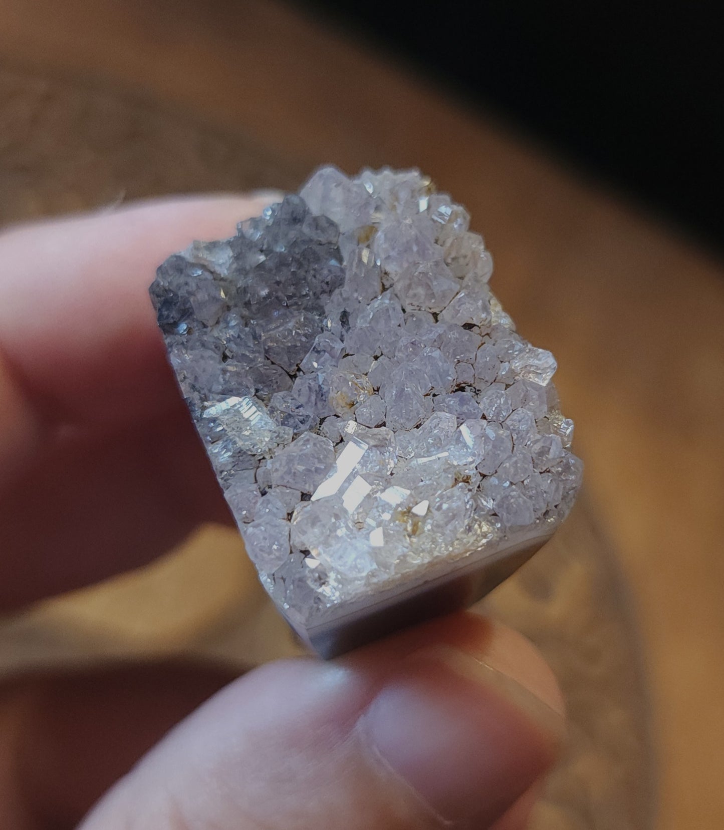 Amethyst Agate Druzy Ring - Size 6