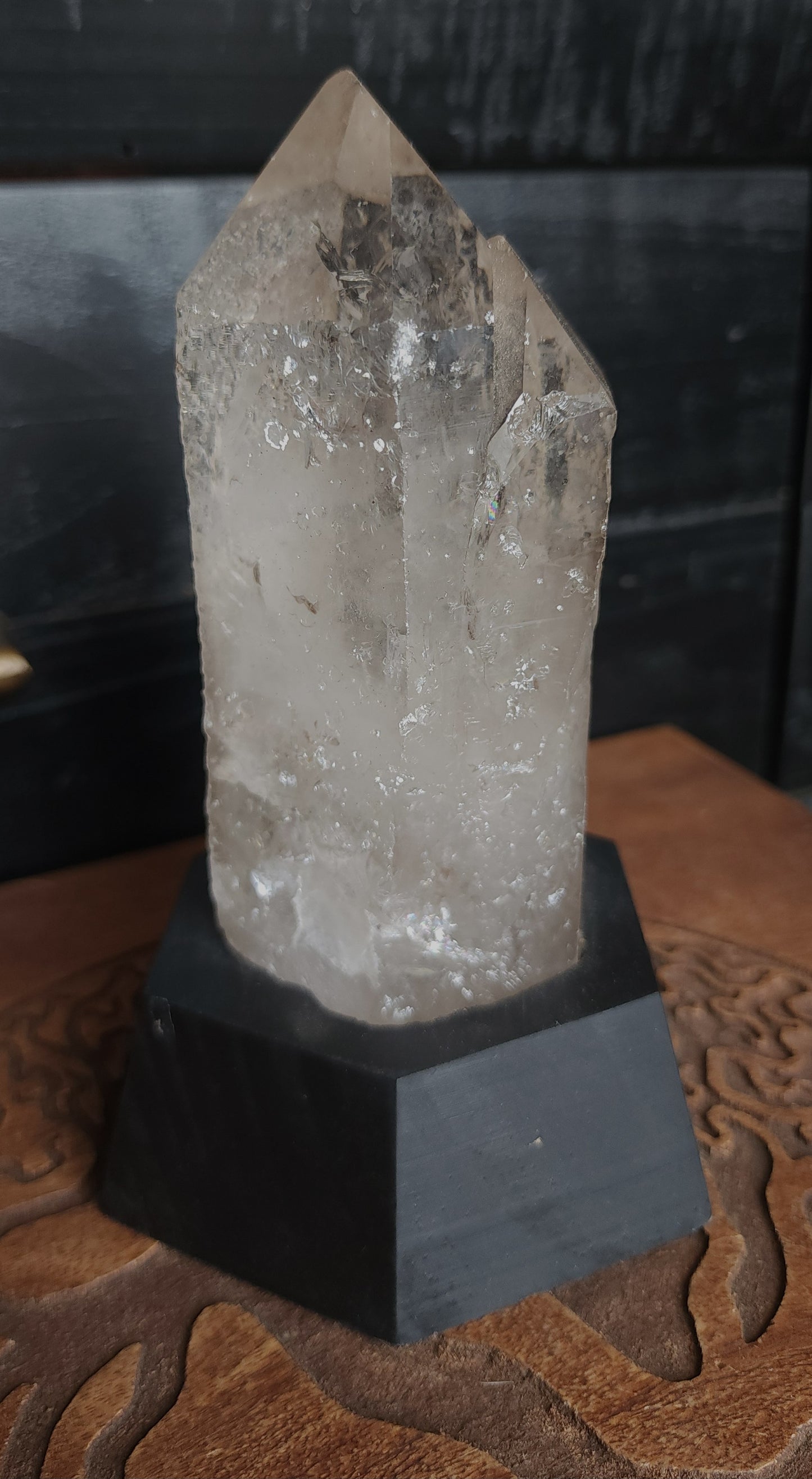 Smoky Twin Quartz Point With Base