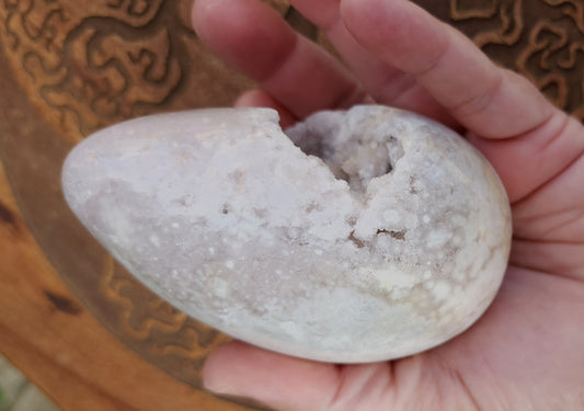 Cherry Blossom Agate Druzy Egg
