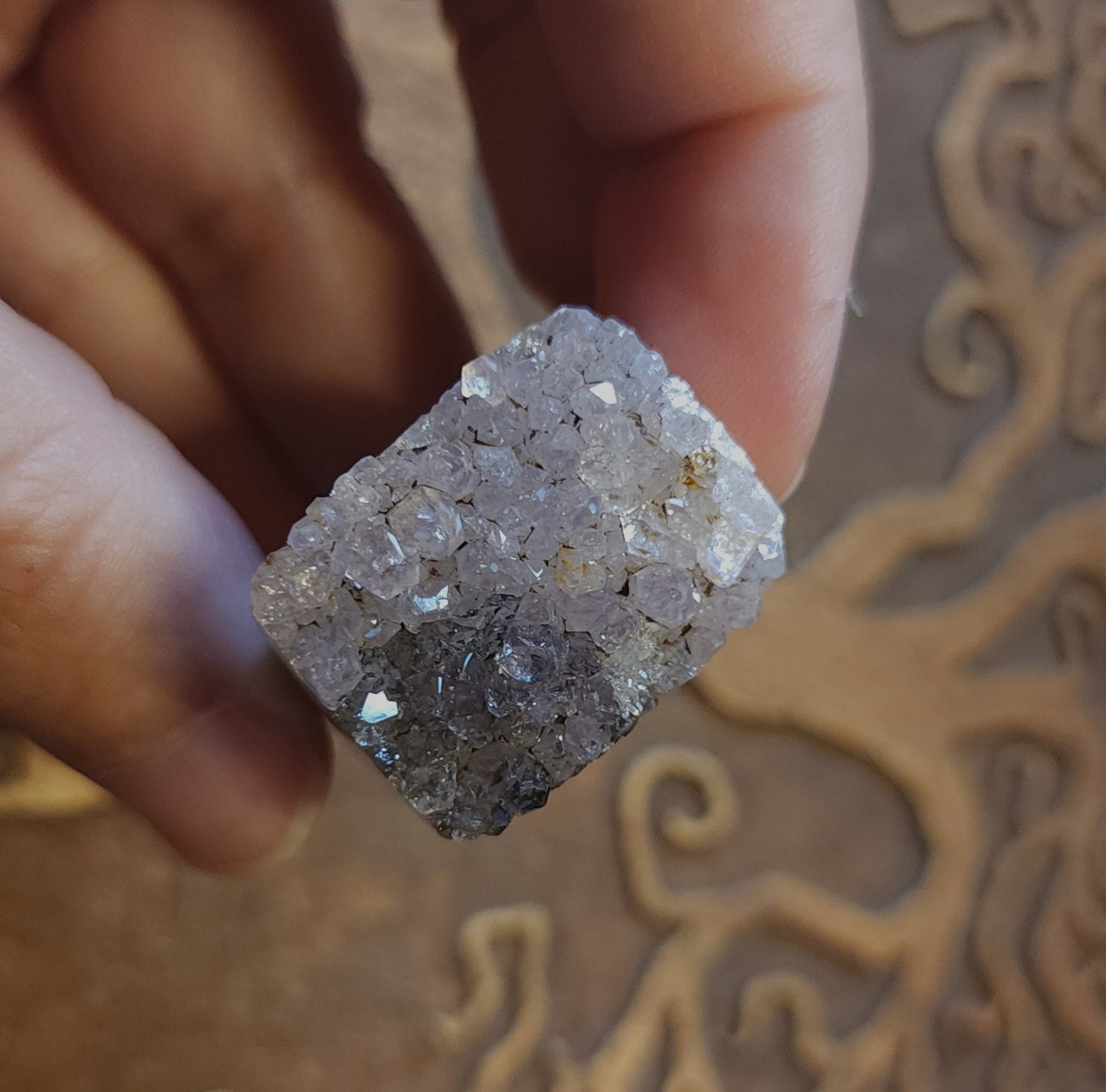 Amethyst Agate Druzy Ring - Size 6