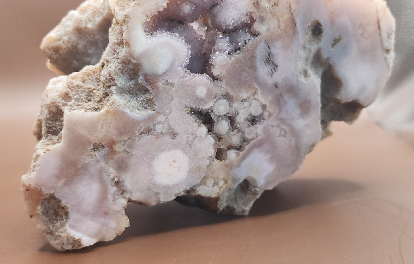 Pink Amethyst Flower Agate Specimen Geode