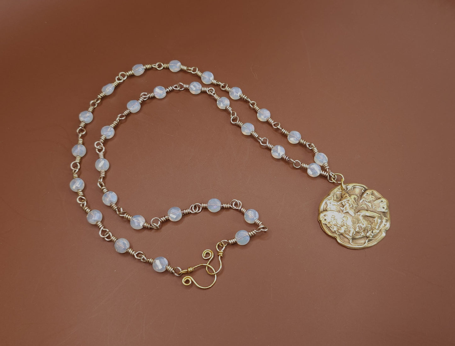 Titania - One of a Kind Brass & Glass Necklace