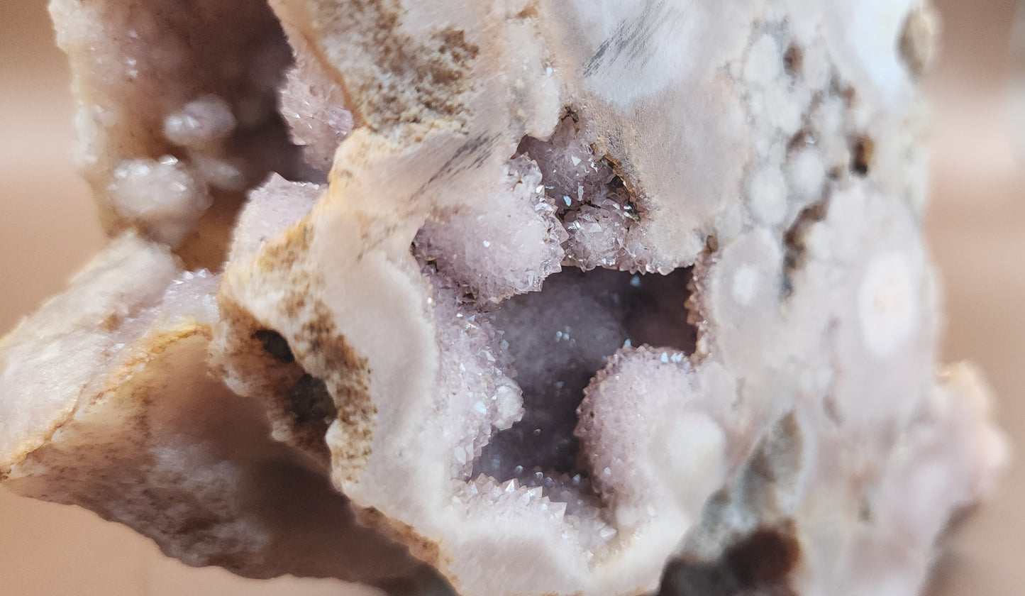 Pink Amethyst Flower Agate Specimen Geode