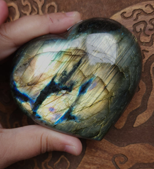 Labradorite Heart