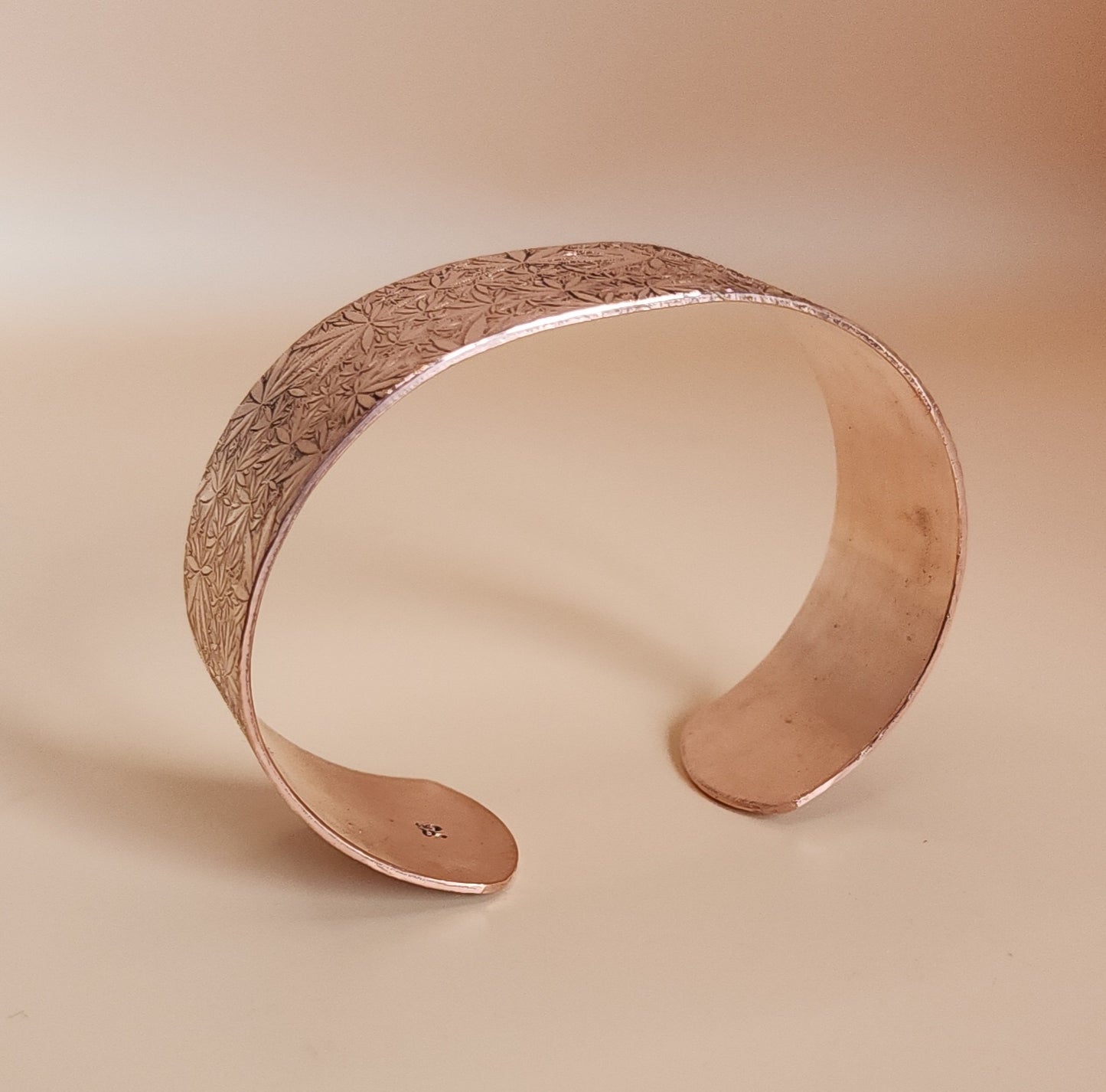 "Sweet Leaf" Narrow Copper Cuff Bracelet