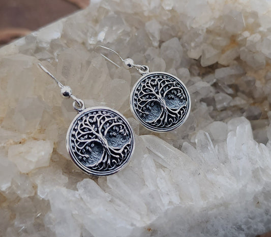 Sterling Silver Tree of Life Earrings