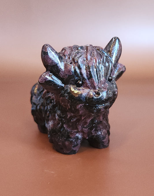 Highland Cow - Garnet in Matrix
