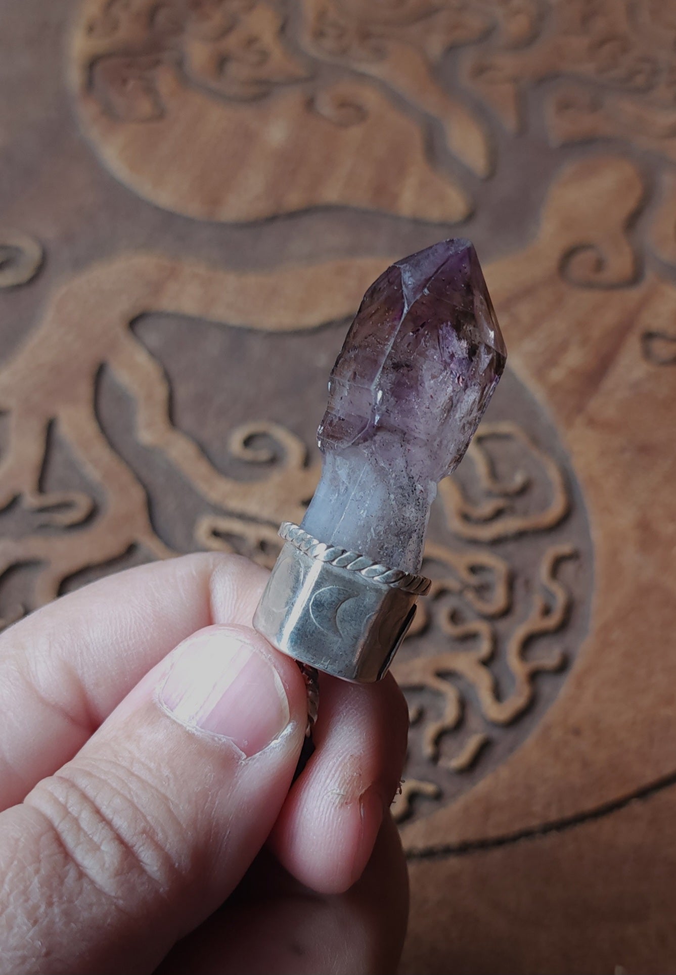 Handcrafted Enhydro Amethyst & Sterling Silver Necklace