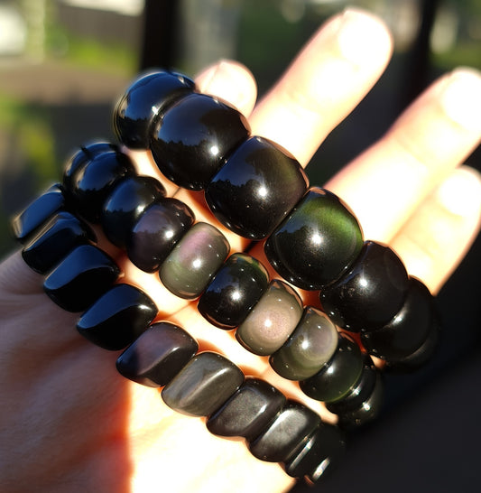Rainbow Obsidian Bracelet - Large Bead
