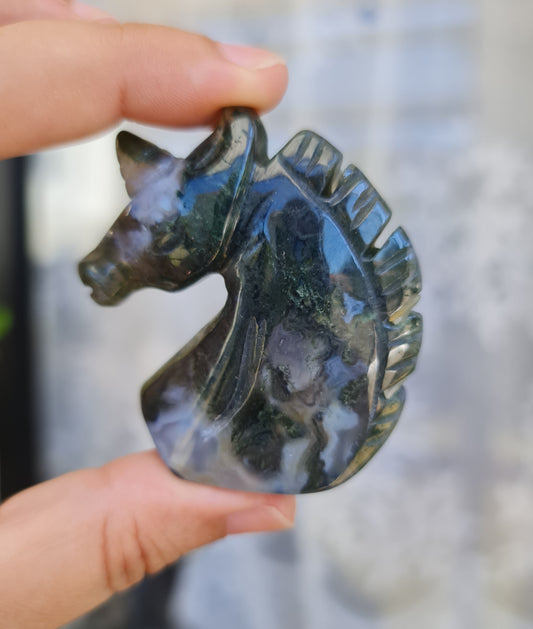Moss Agate Unicorn