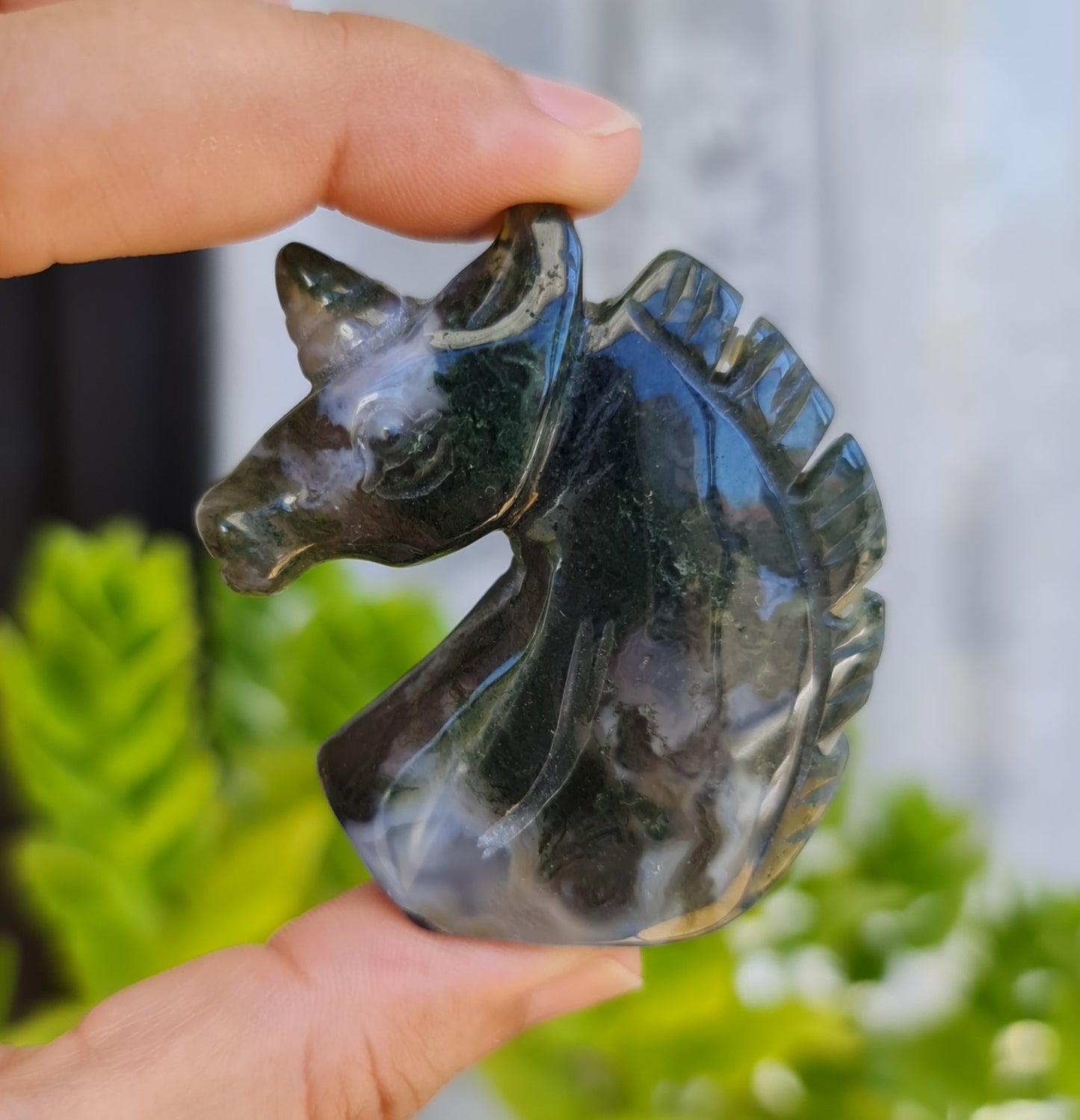 Moss Agate Unicorn