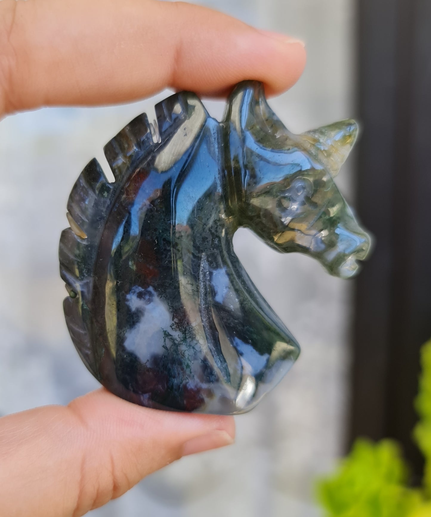 Moss Agate Unicorn