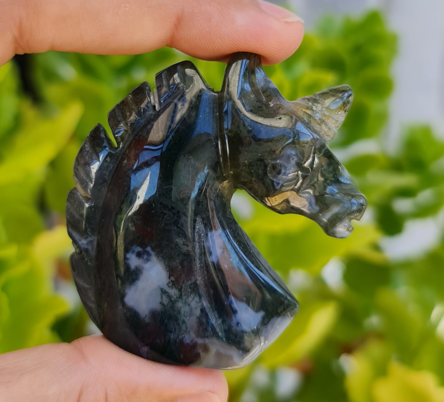 Moss Agate Unicorn