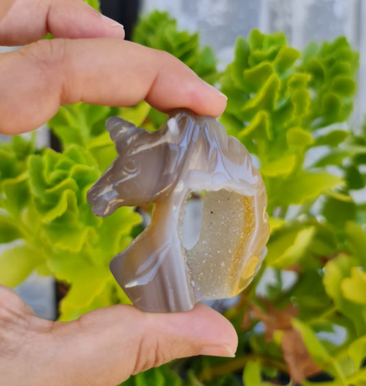 Agate Unicorn with Druzy