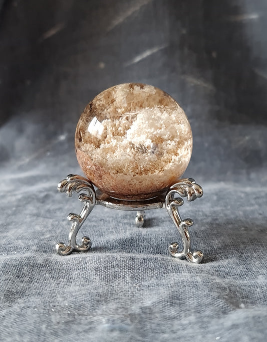 Silver Scroll Sphere Stand
