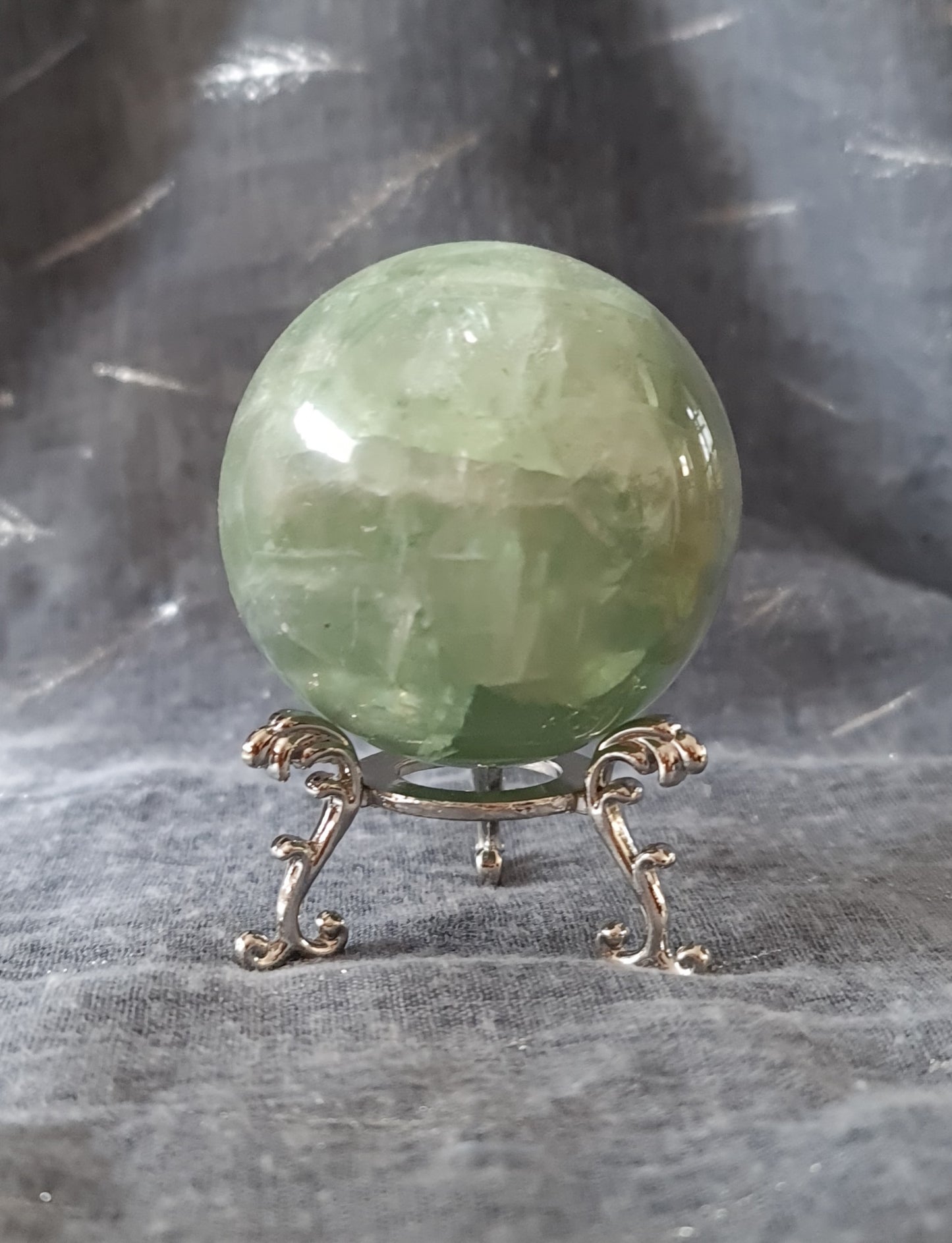 Silver Scroll Sphere Stand