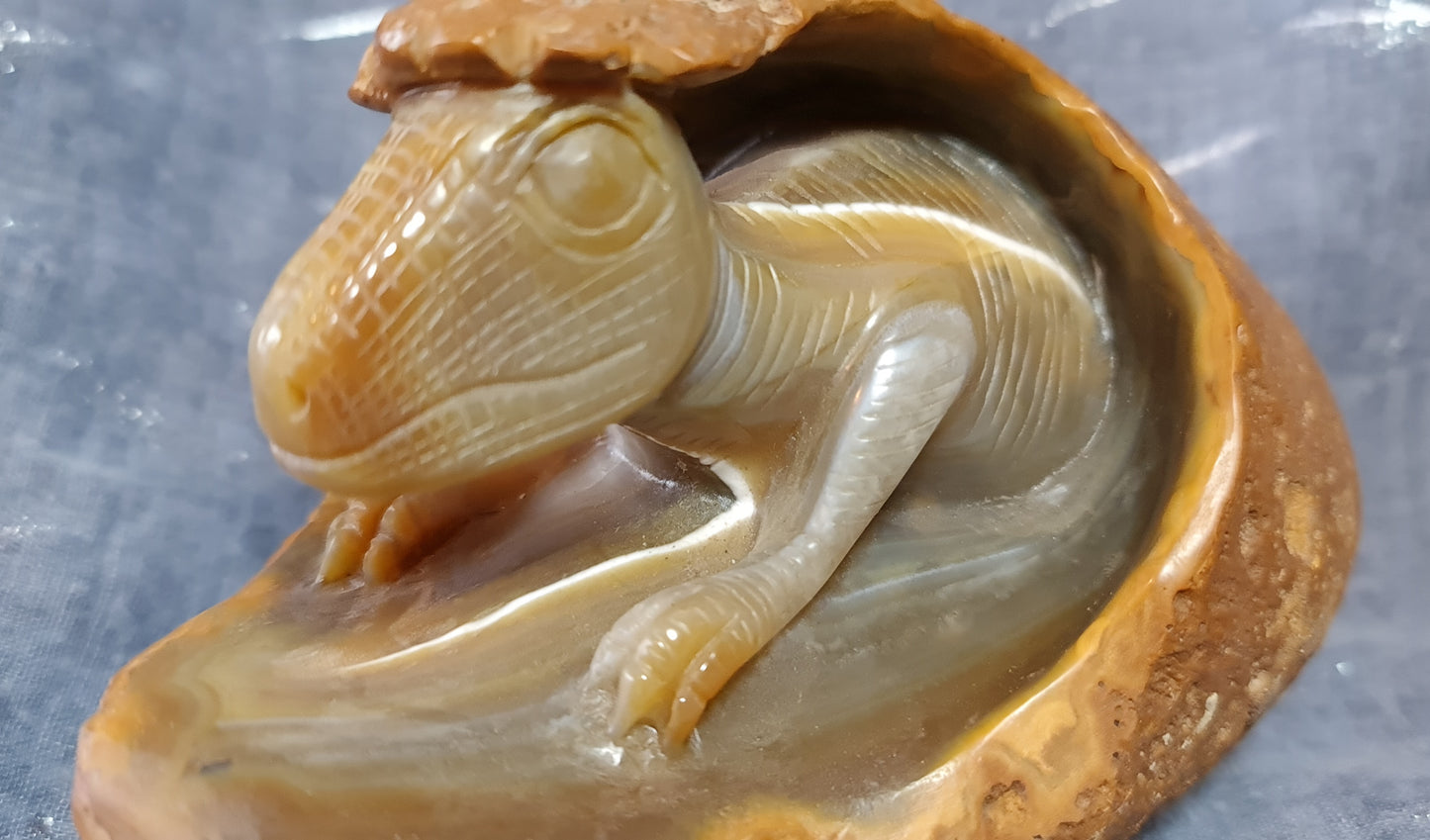 Agate Dinosaur Hatchling Carving