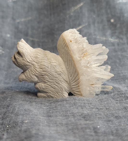 Hand Carved Quartz Squirrel