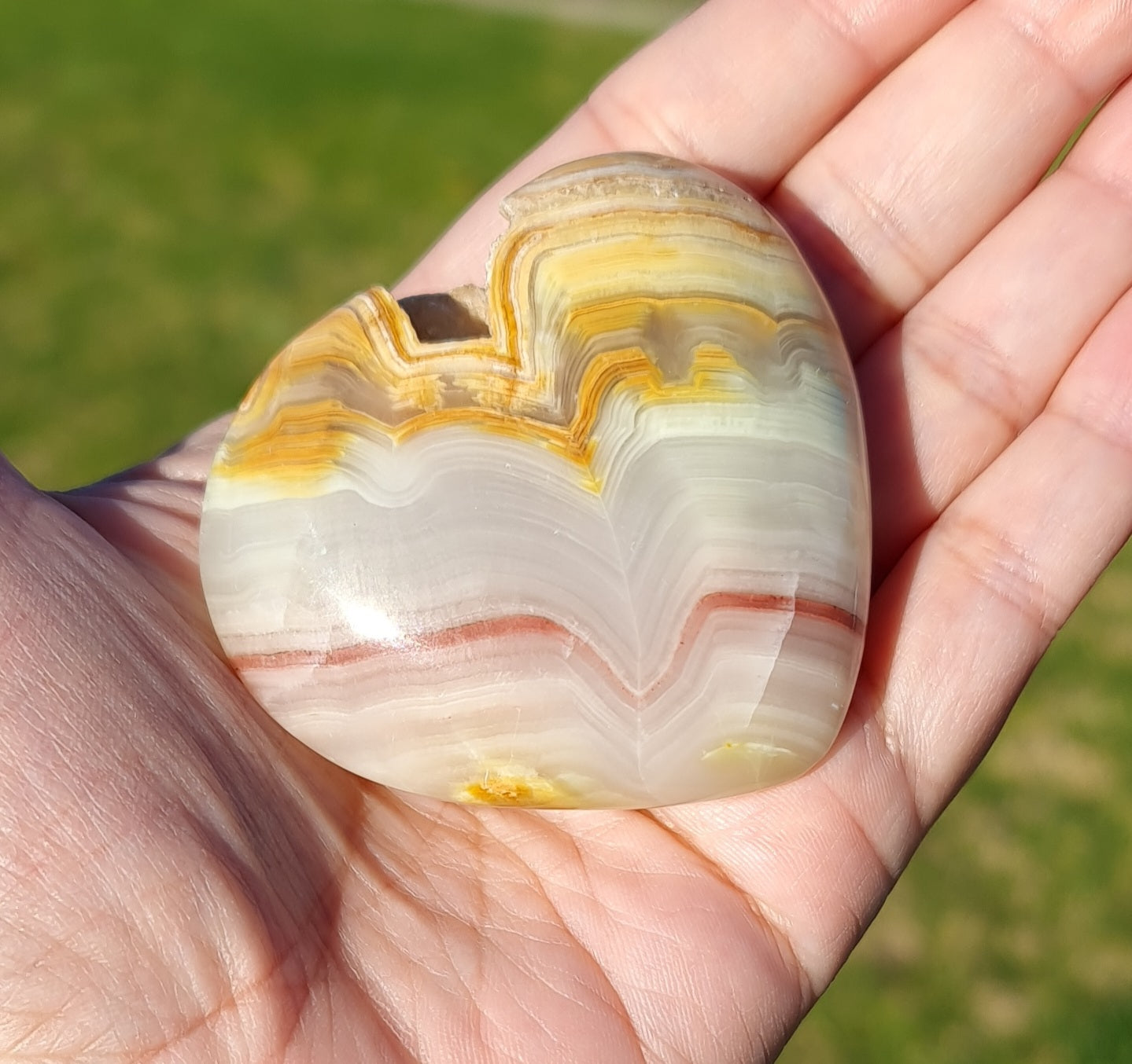 Pink Banded Calcite Heart