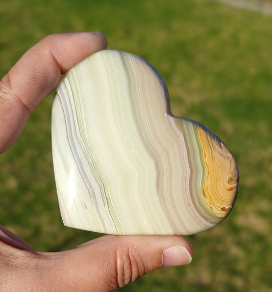 Pink Banded Calcite Heart