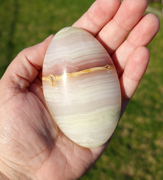 Pink Banded Calcite Palmstone