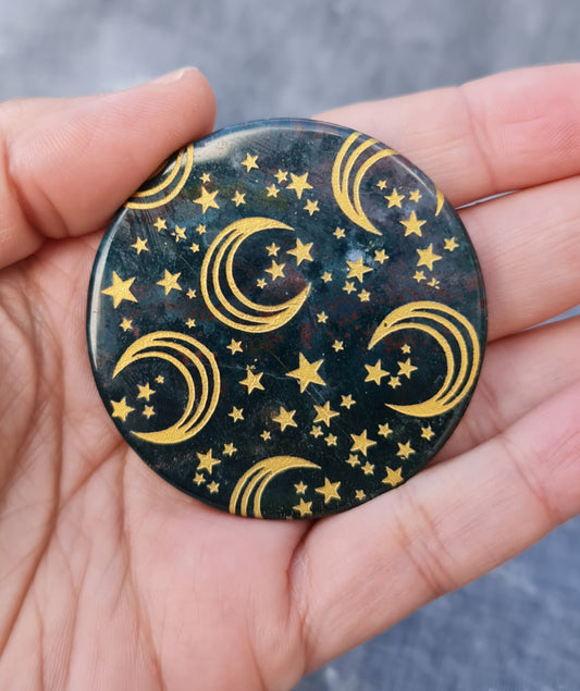 Etched Ocean Jasper Disc - Celestial