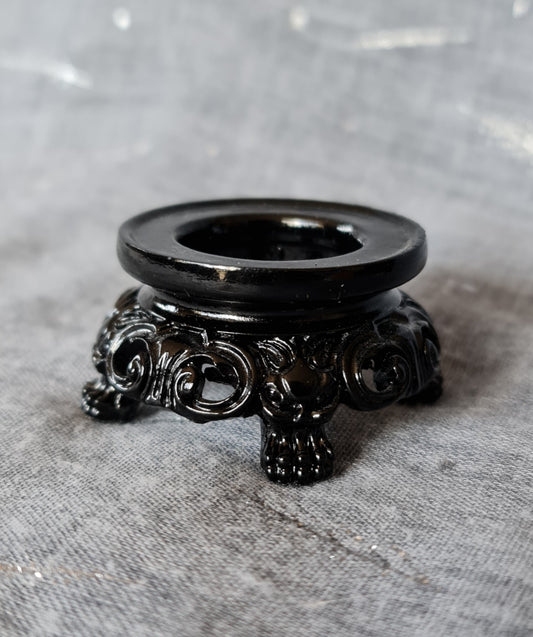 Black Scroll Sphere Stand