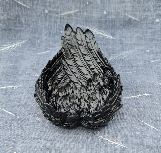 Angel Wing Sphere Stand/Trinket Bowl - Black