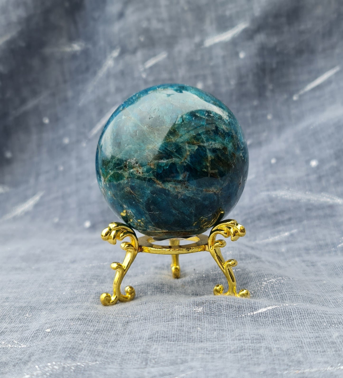 Gold Scroll Sphere Stand