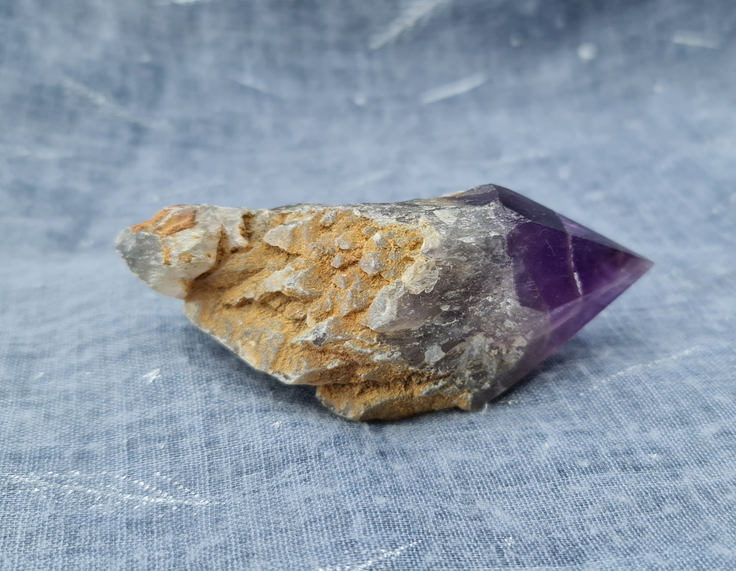 Chevron Amethyst Raw with Polished Point