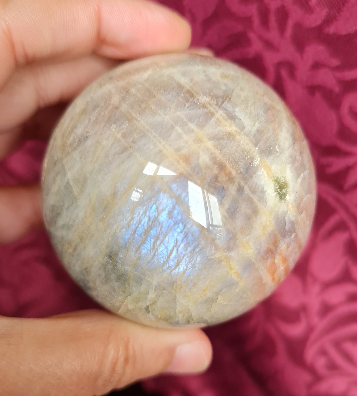Belomorite - Moonstone with Sunstone Sphere 6cm
