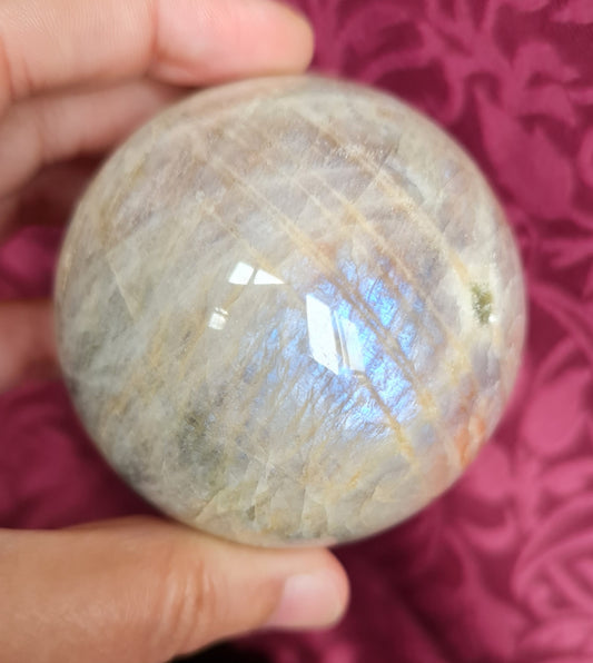 Belomorite - Moonstone with Sunstone Sphere 6cm
