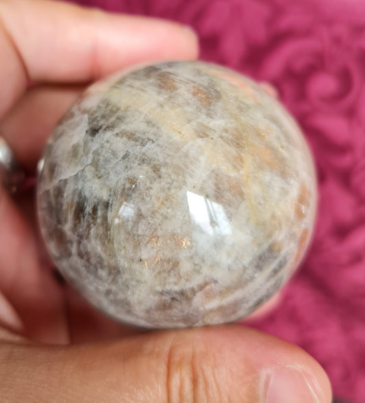 Belomorite - Moonstone with Sunstone Sphere 5.2 cm