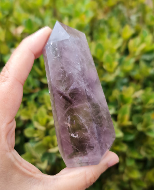 Smoky Amethyst Point with Phantoms